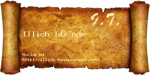 Illich Tünde névjegykártya